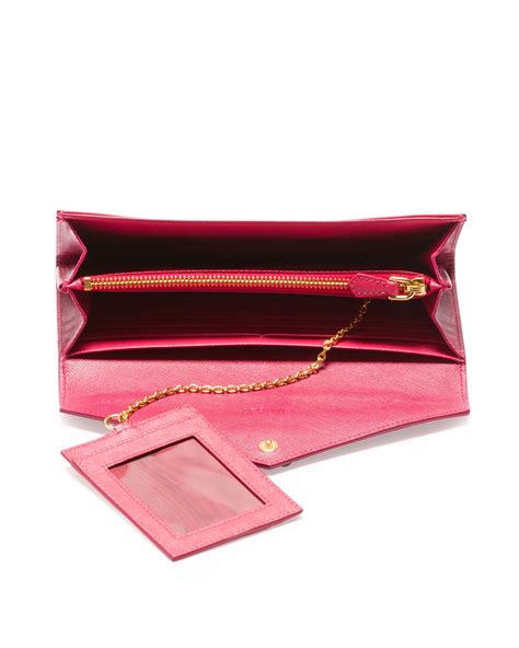 prada wallet pink price|pink Prada envelope wallet.